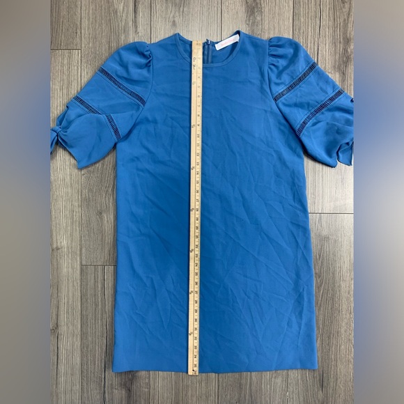 See by Chloe Riverside Blue‎ Shift Puff Sleeve Dress Size Large - Picture 7 of 16